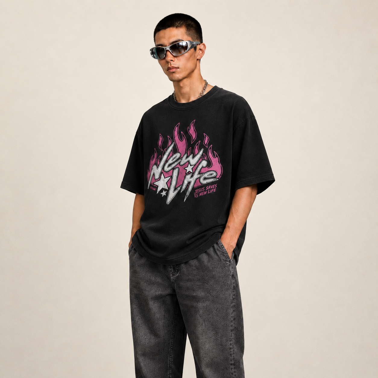 New Life Flame Oversized Tee