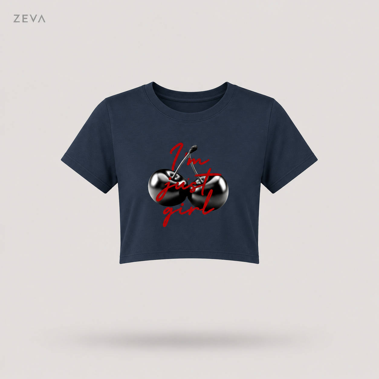 ZEVA "Just a Girl" Cherry Crop Top