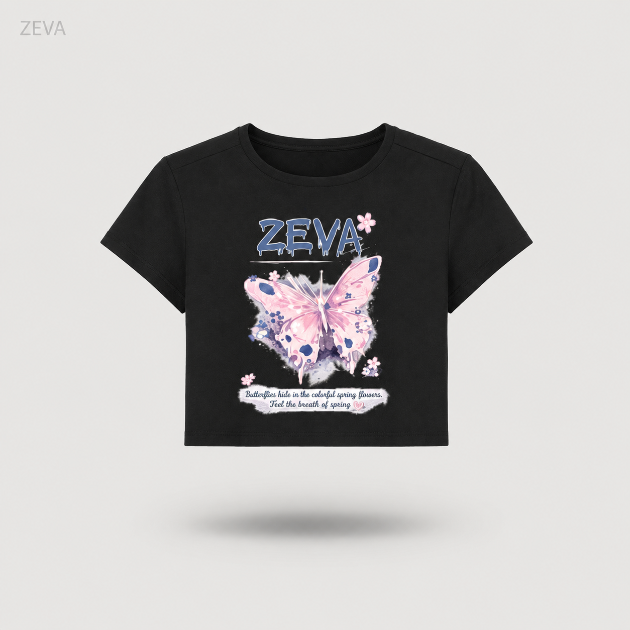 ZEVA Butterfly Bloom Crop Tee