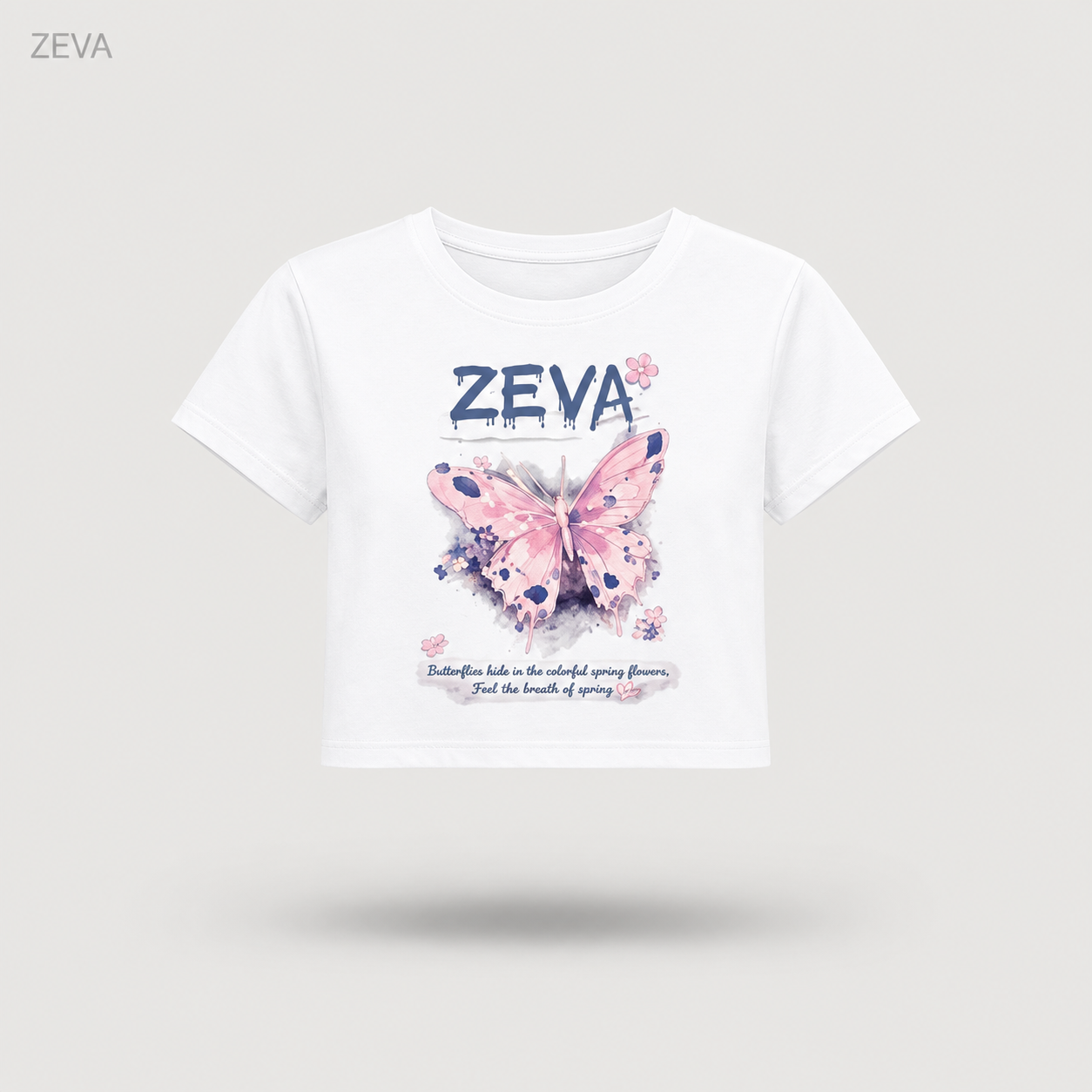 ZEVA Butterfly Bloom Crop Tee