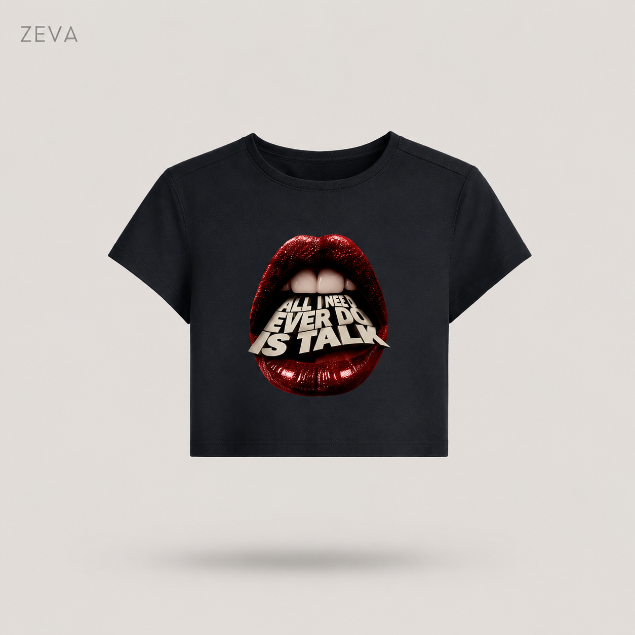 "All They Ever Do Is Talk" Lips Crop Top