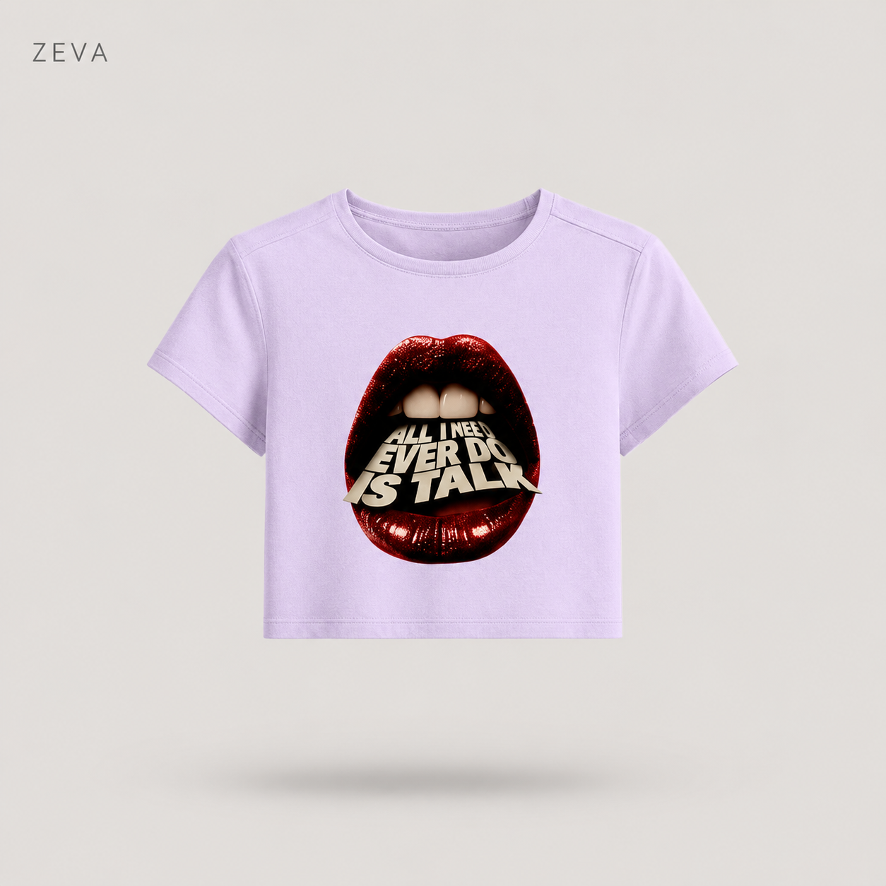 "All They Ever Do Is Talk" Lips Crop Top