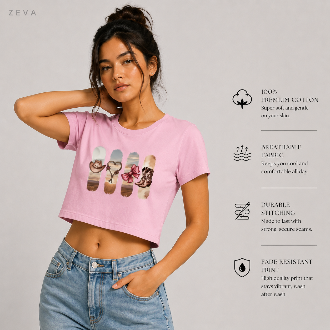 ZEVA Western Desert Crop Top