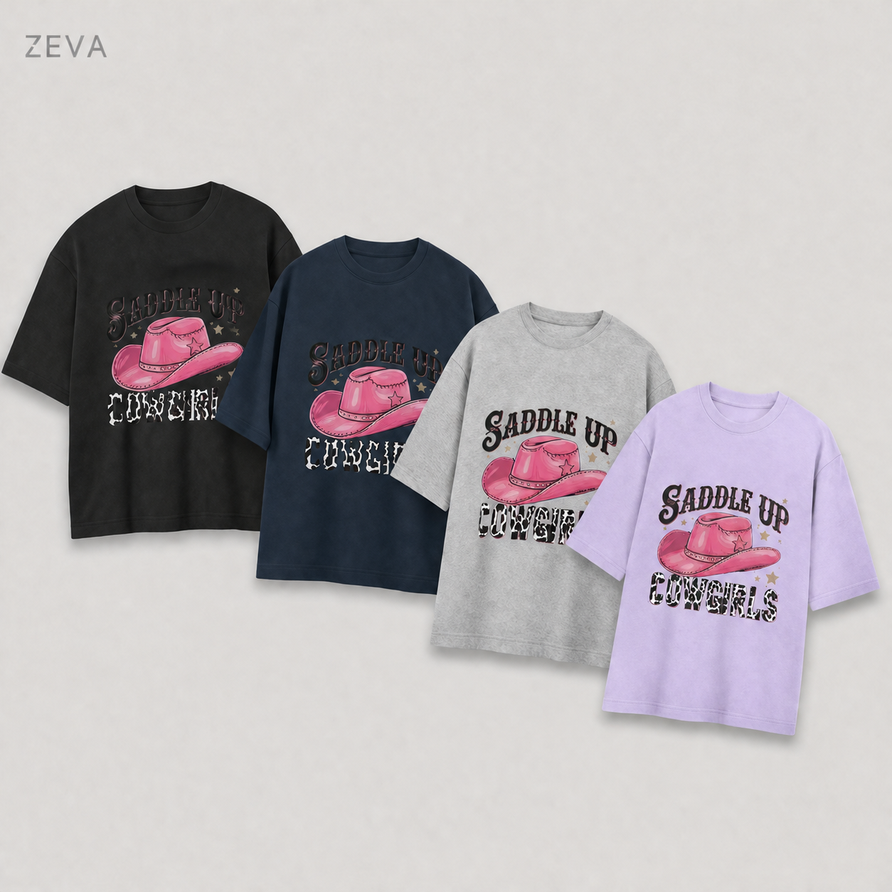 ZEVA Saddle Up Cowgirls Oversized Tee