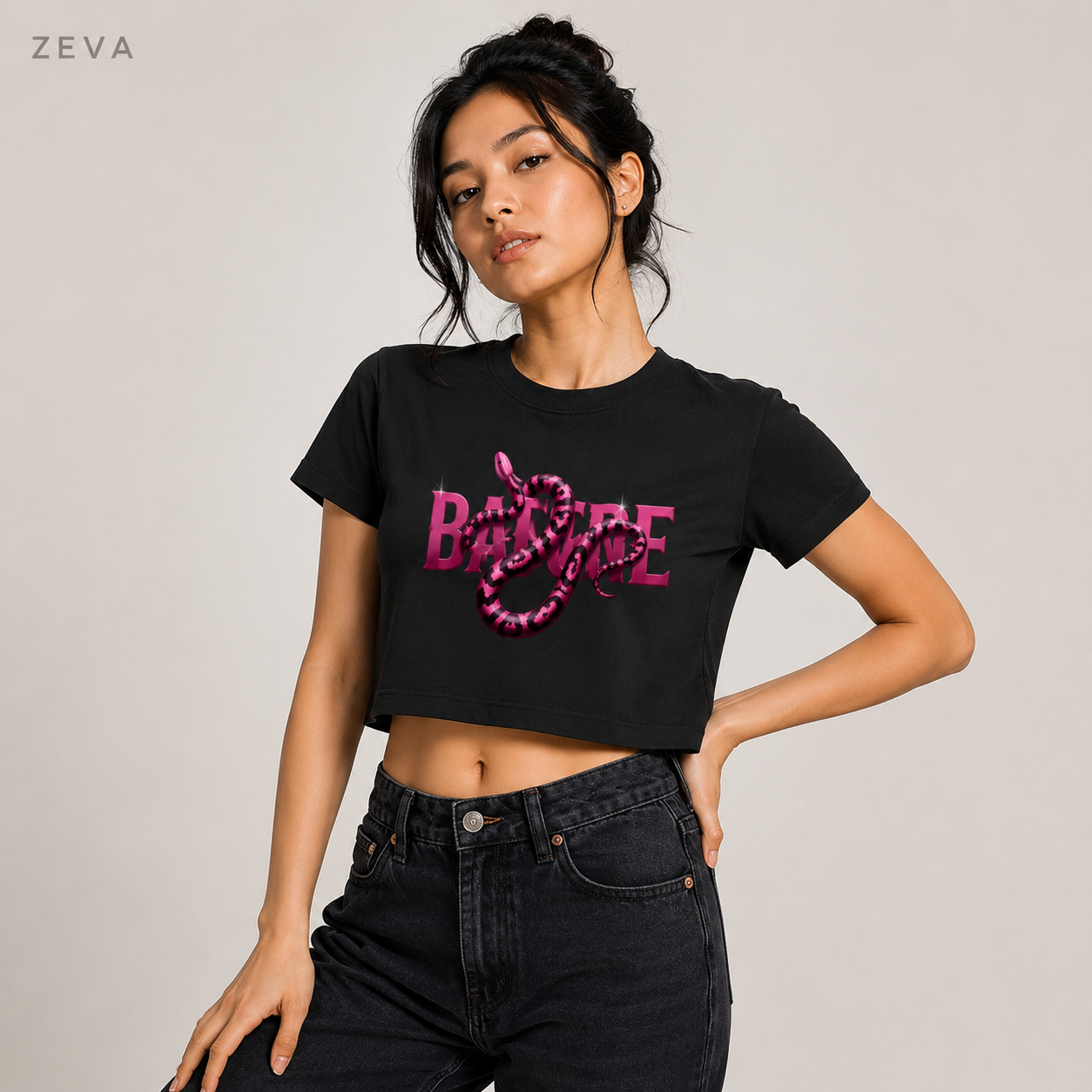 Snake Script Crop Top