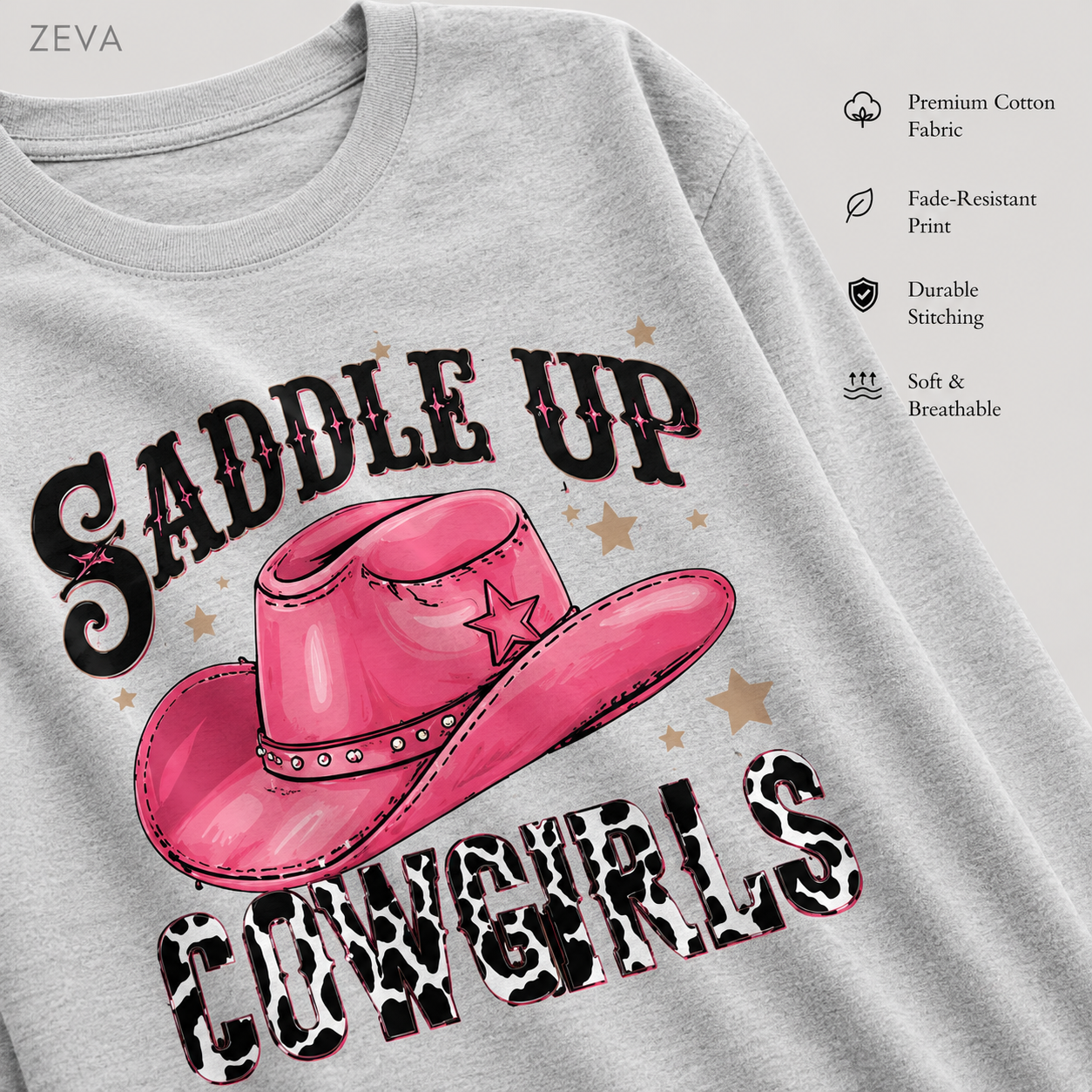 ZEVA Saddle Up Cowgirls Oversized Tee
