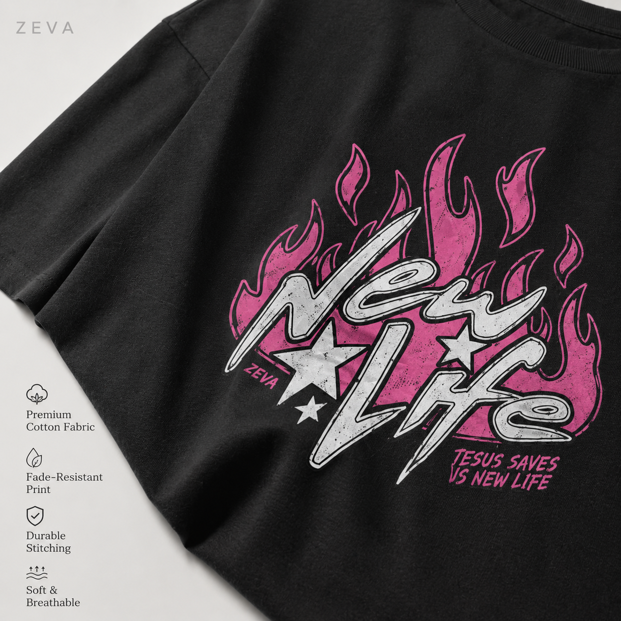New Life Flame Oversized Tee