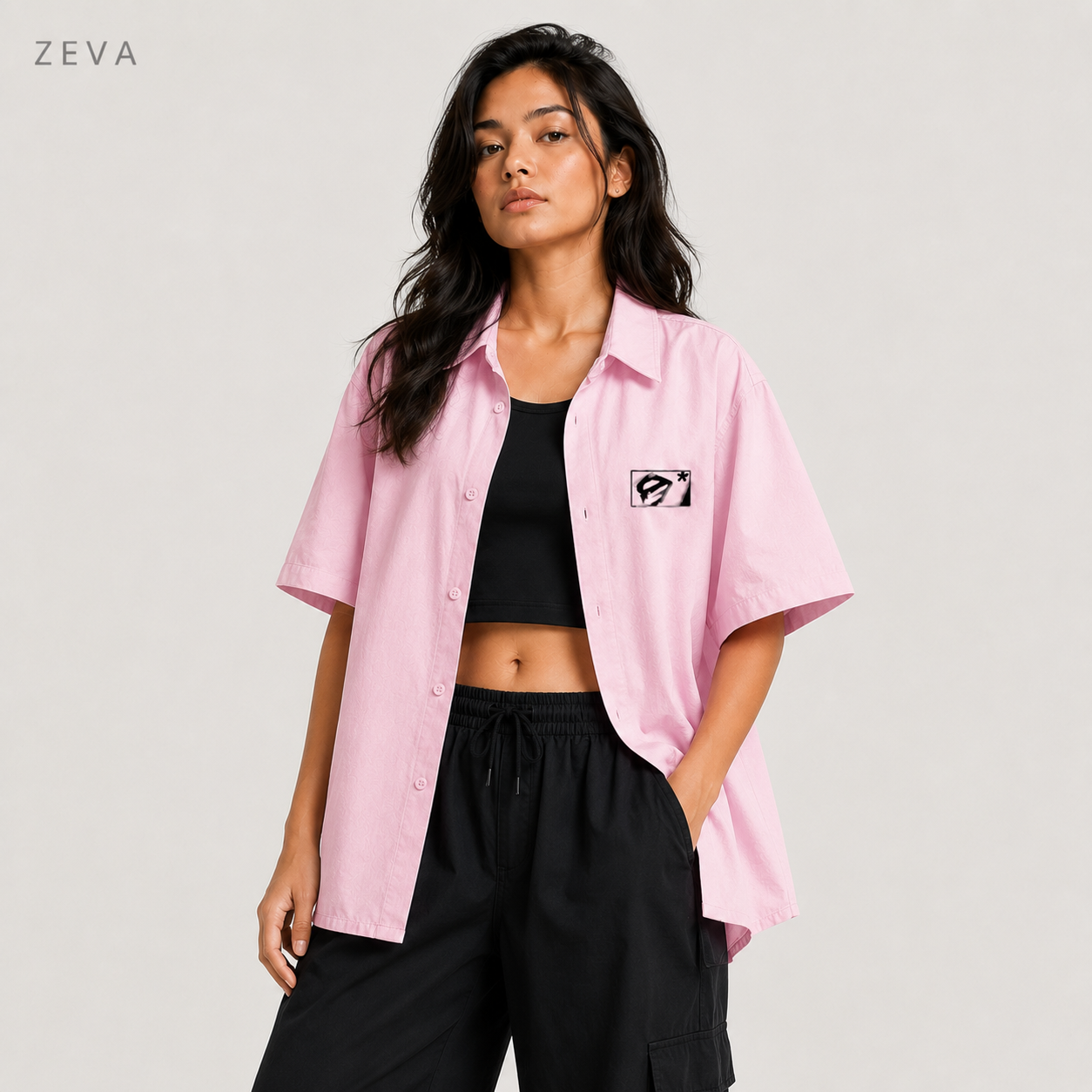 Blush Oversized Layered Shirt